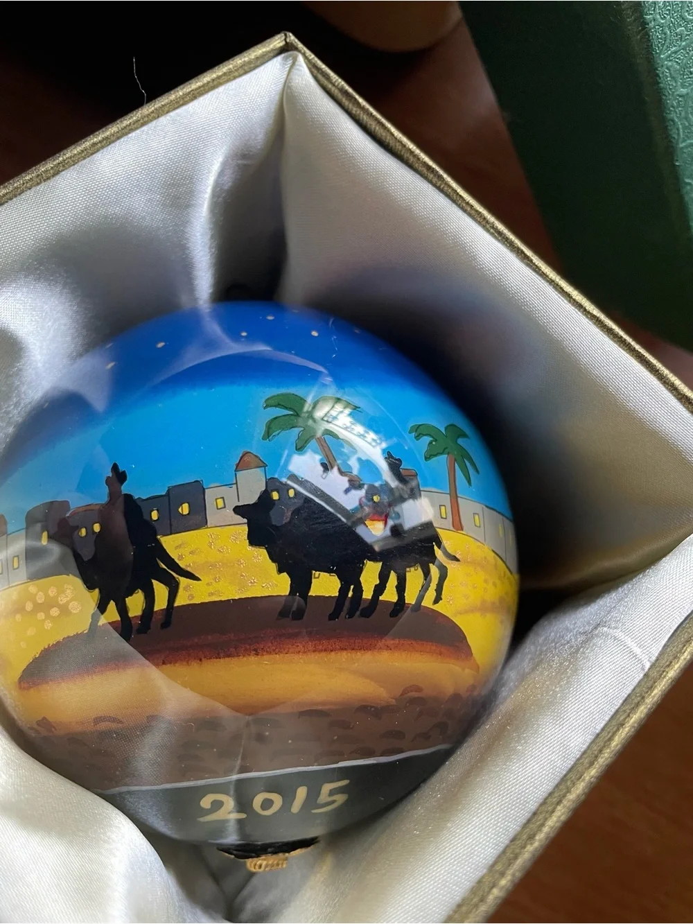 Pier 1 Li Bien Glass Nativity Wise‎ Men Christmas Ornament Inside Painted 2015